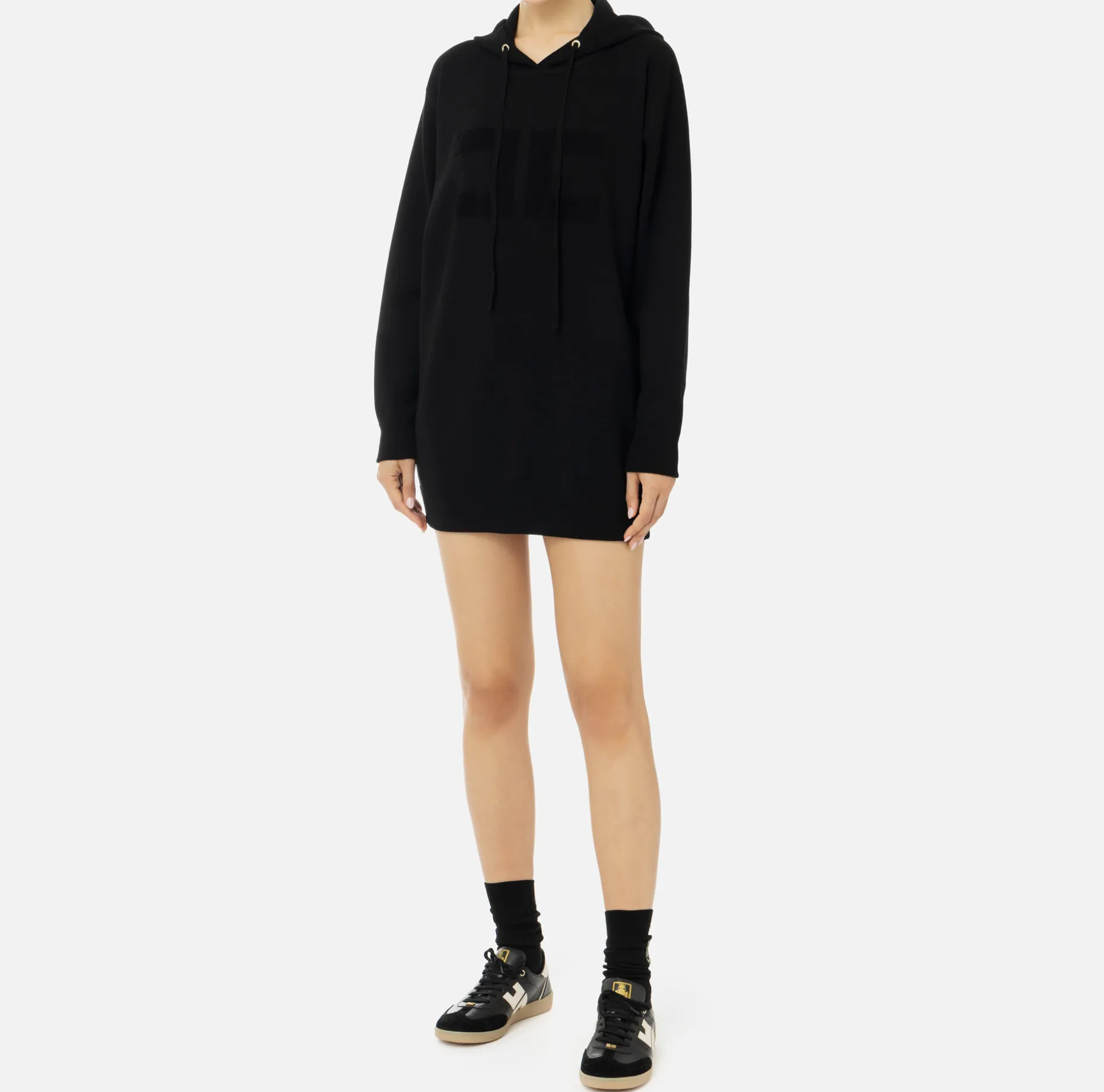 Elisabetta Franchi Mini Dresses | Knitted Dresses | Viscose sweatshirt dress with logo embroidery