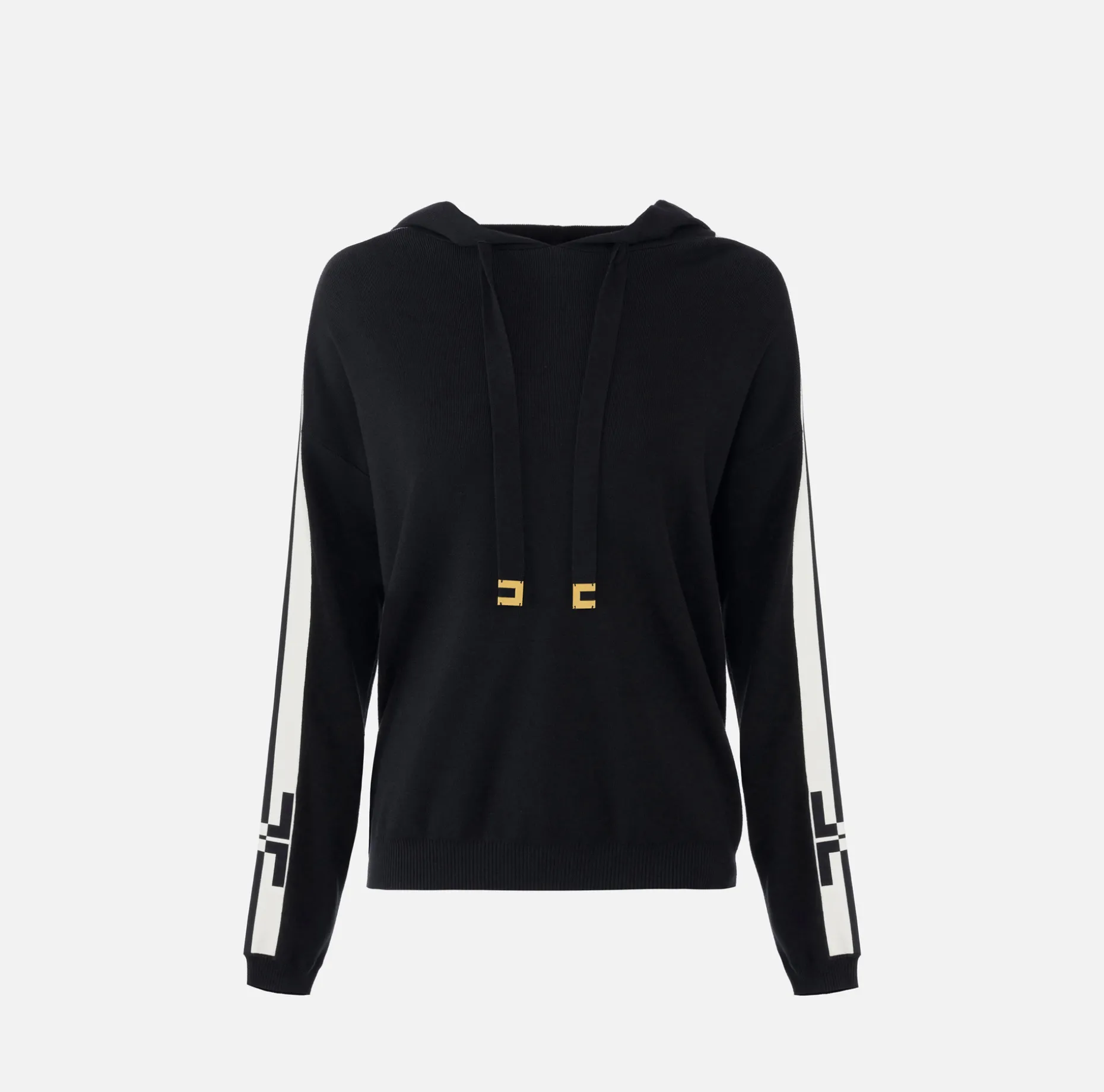 Elisabetta Franchi Knitwear And Sweatshirts | Viscose sweatshirt with hood and logo bands