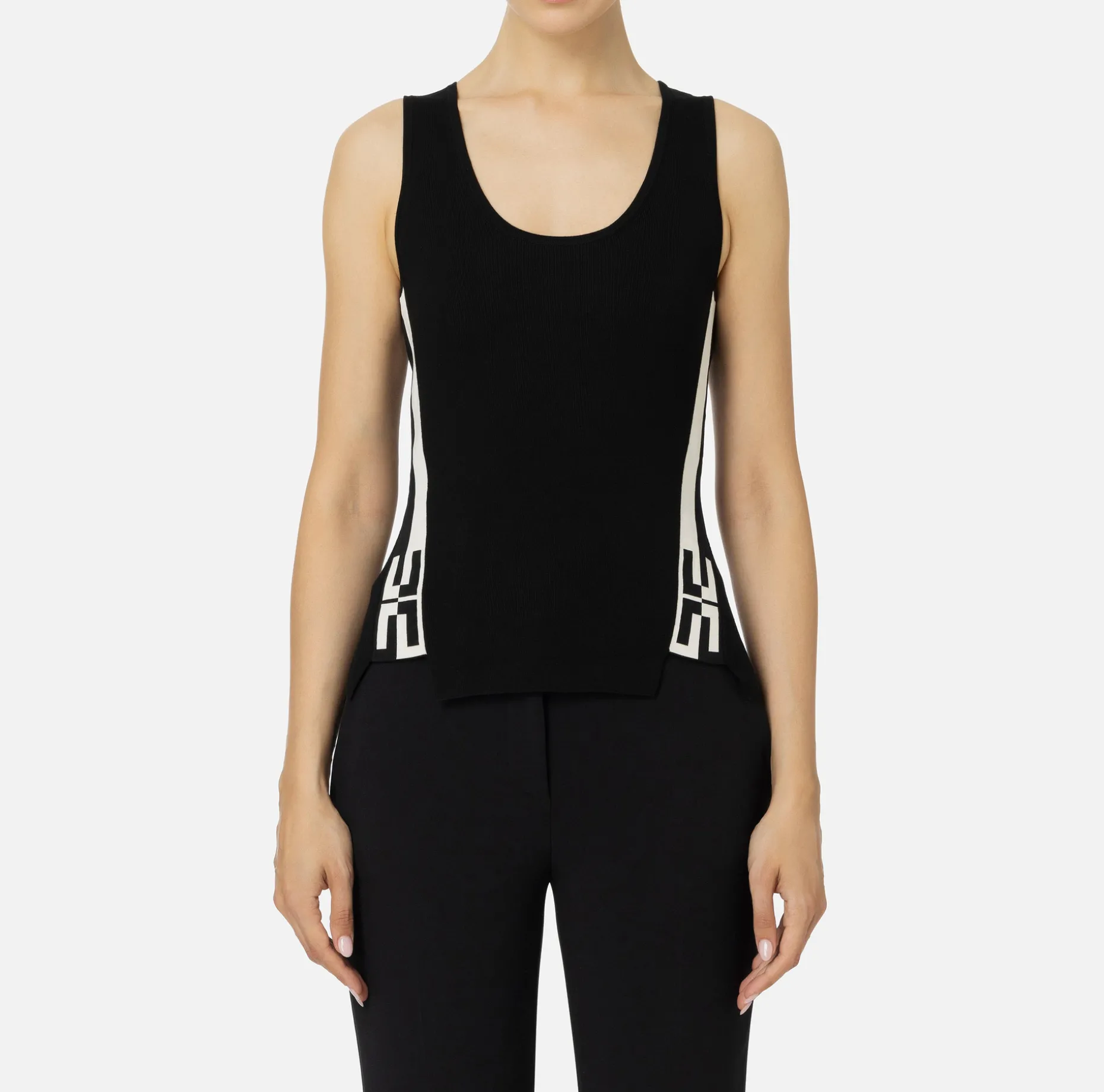 Elisabetta Franchi Top And T-Shirts | Viscose top with logoed bands