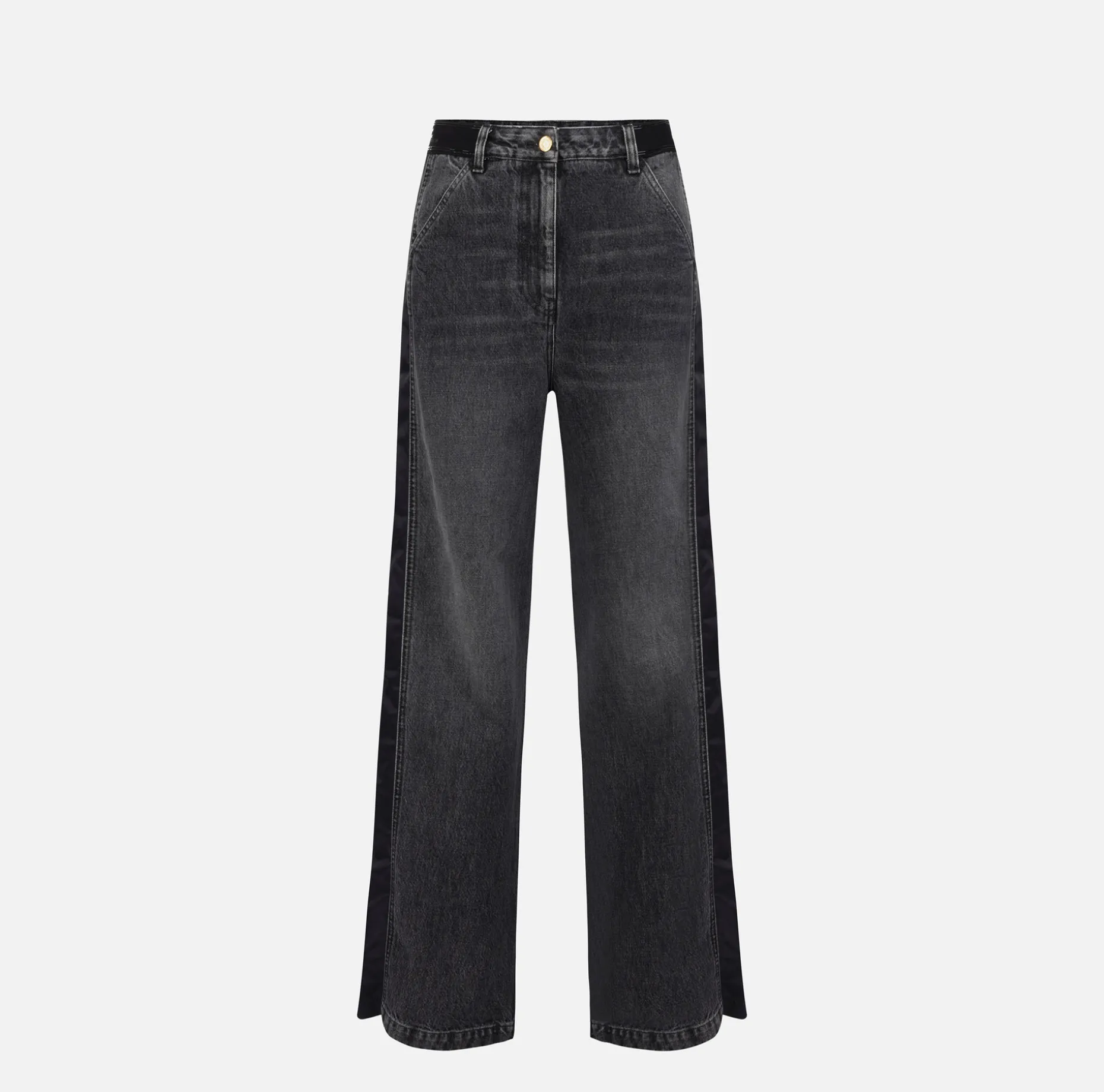 Elisabetta Franchi Jeans | Wide leg cotton jeans with nylon inserts