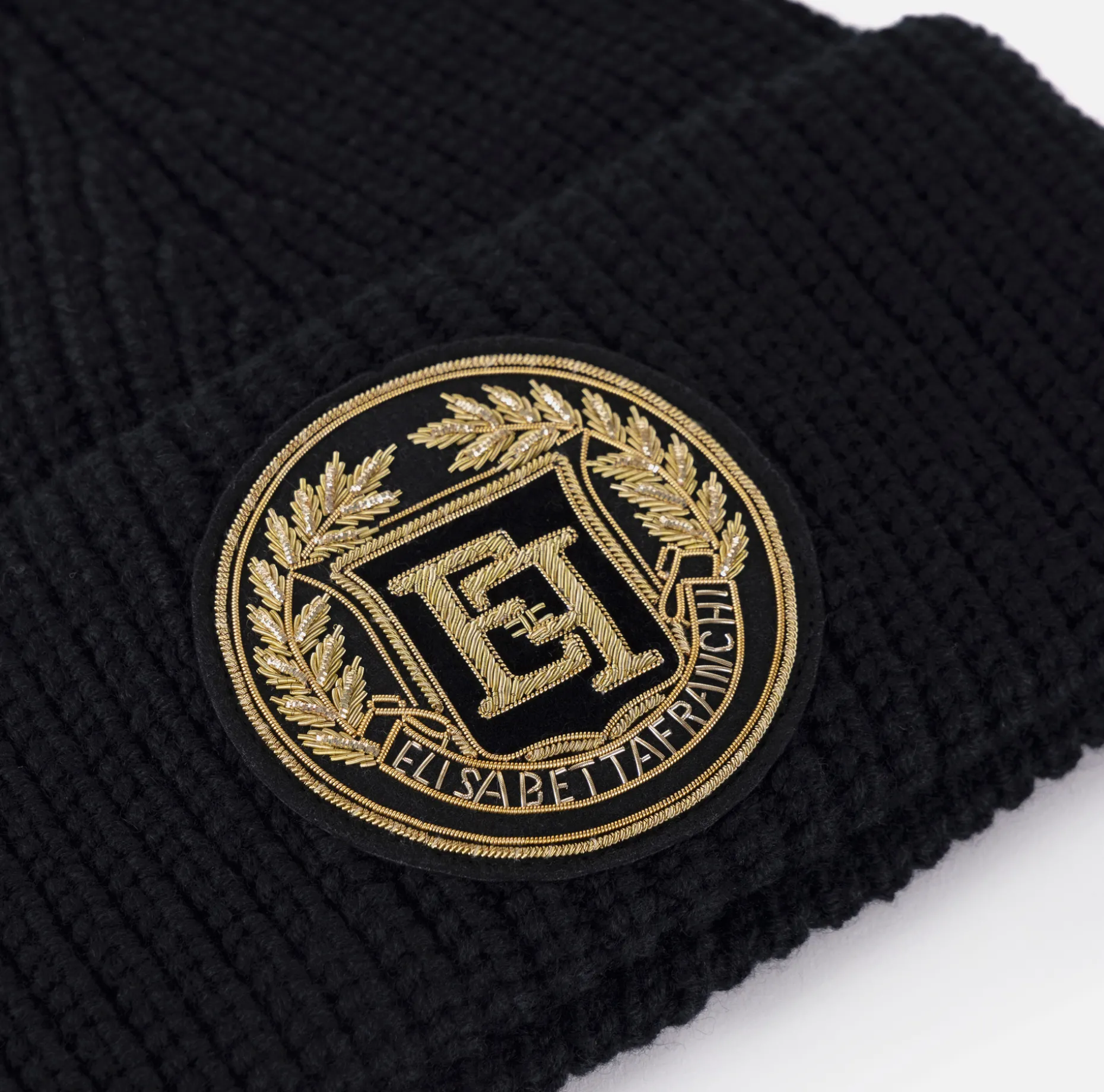 Elisabetta Franchi Hats | Wool beanie with logo patch