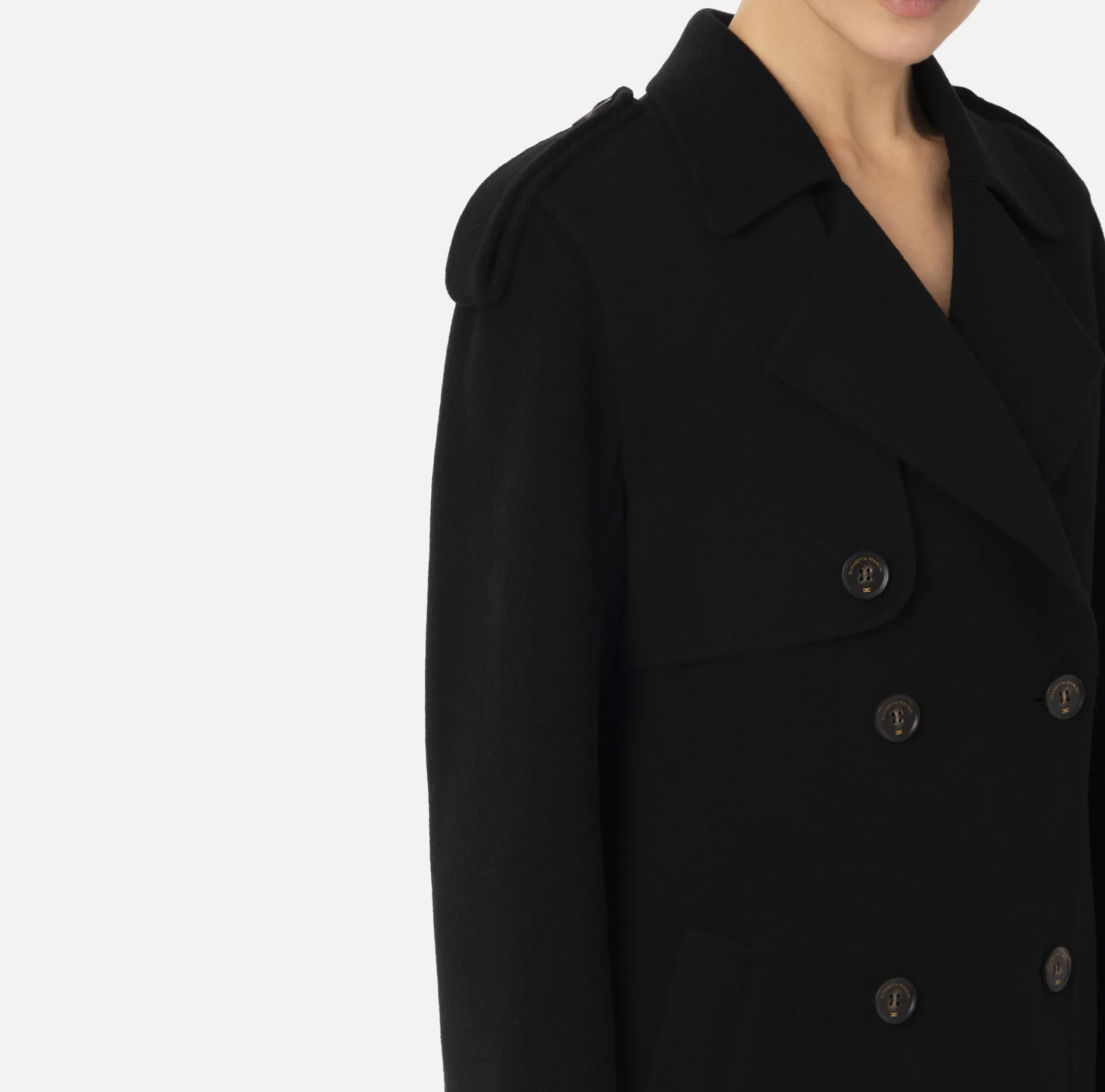 Elisabetta Franchi Coats And Jackets | Wool trench coat