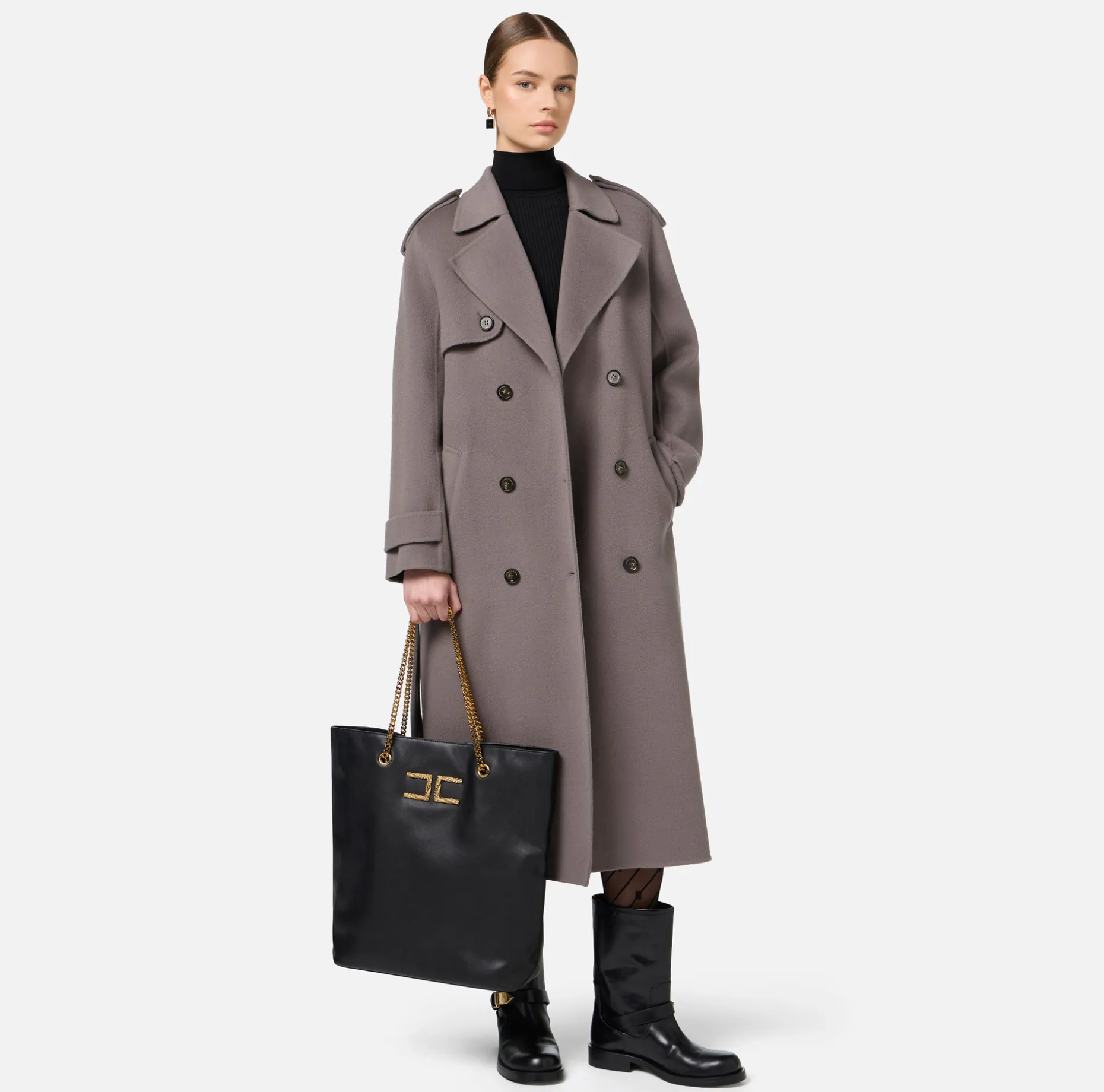 Elisabetta Franchi Coats And Jackets | Wool trench coat