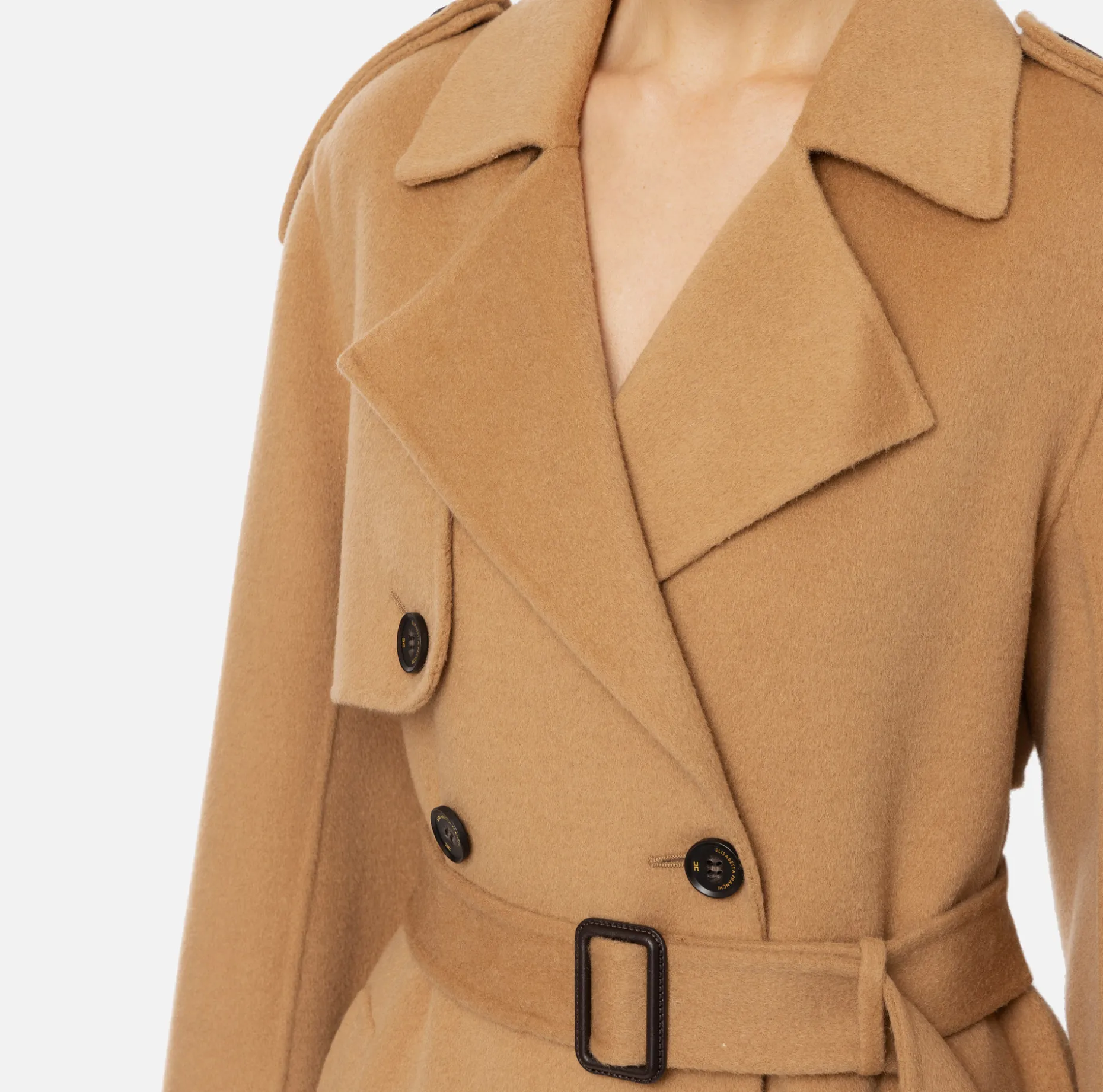 Elisabetta Franchi Coats And Jackets | Wool trench coat