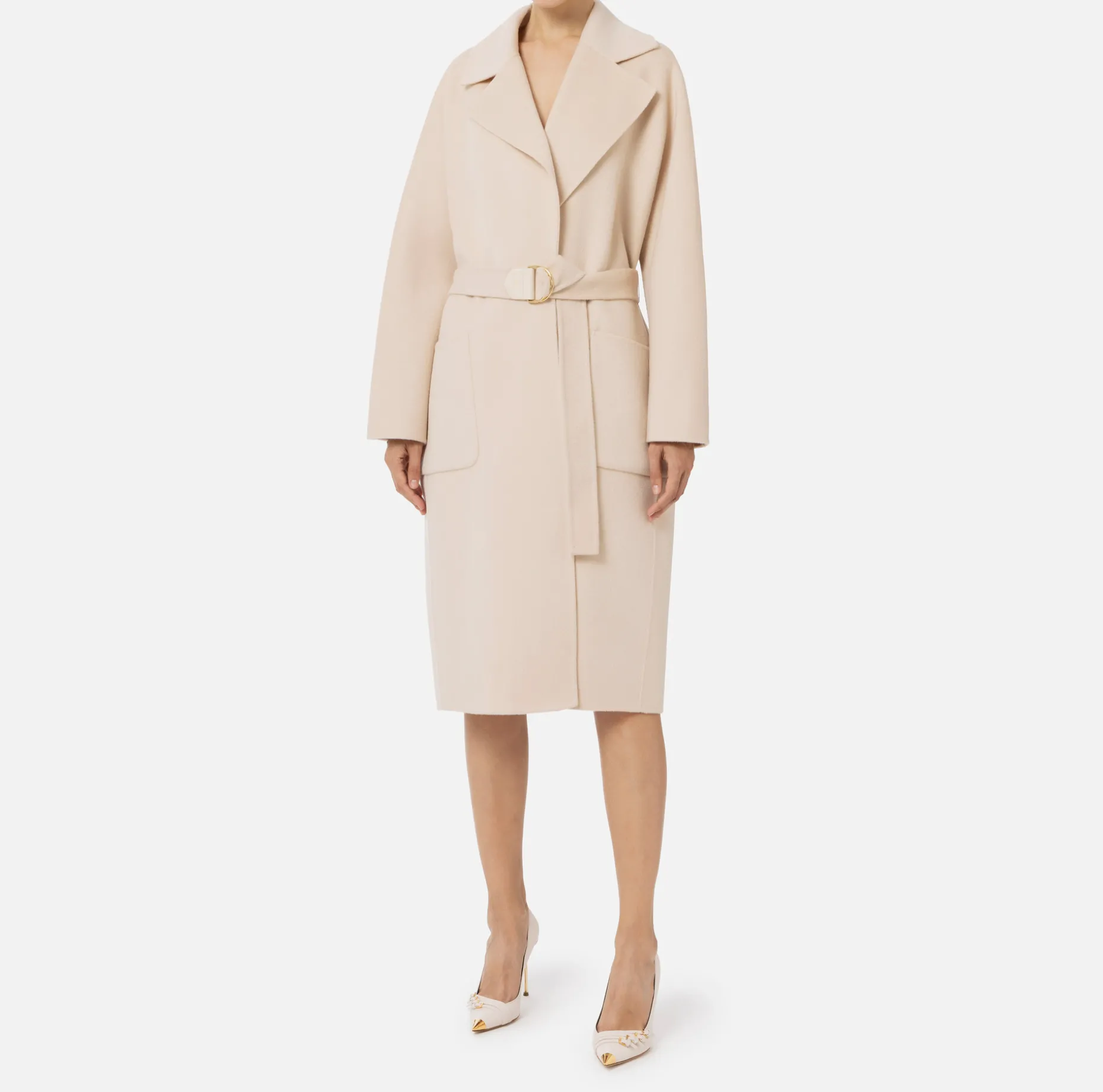 Elisabetta Franchi Coats And Jackets | Wool wrap coat