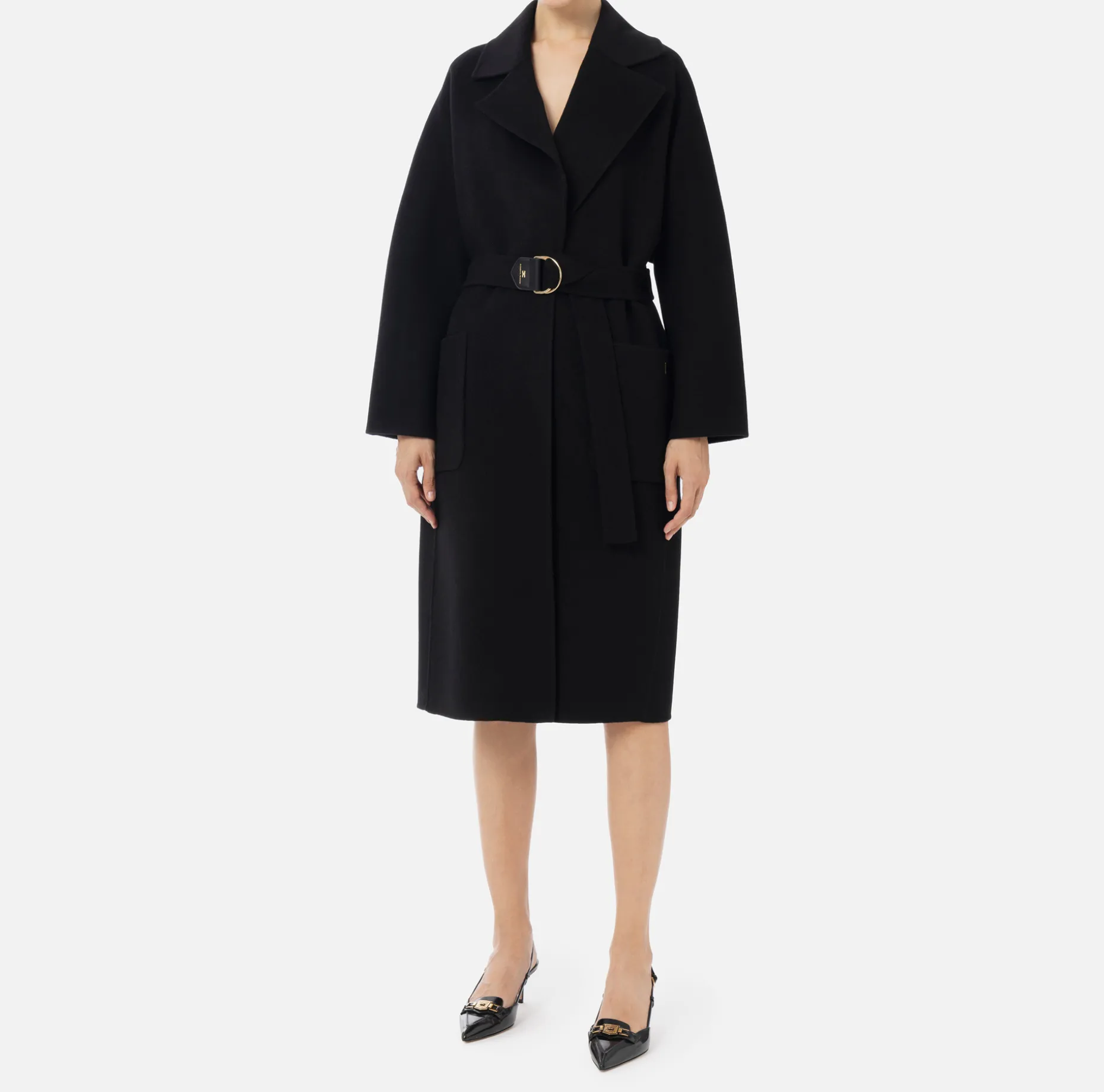 Elisabetta Franchi Coats And Jackets | Wool wrap coat