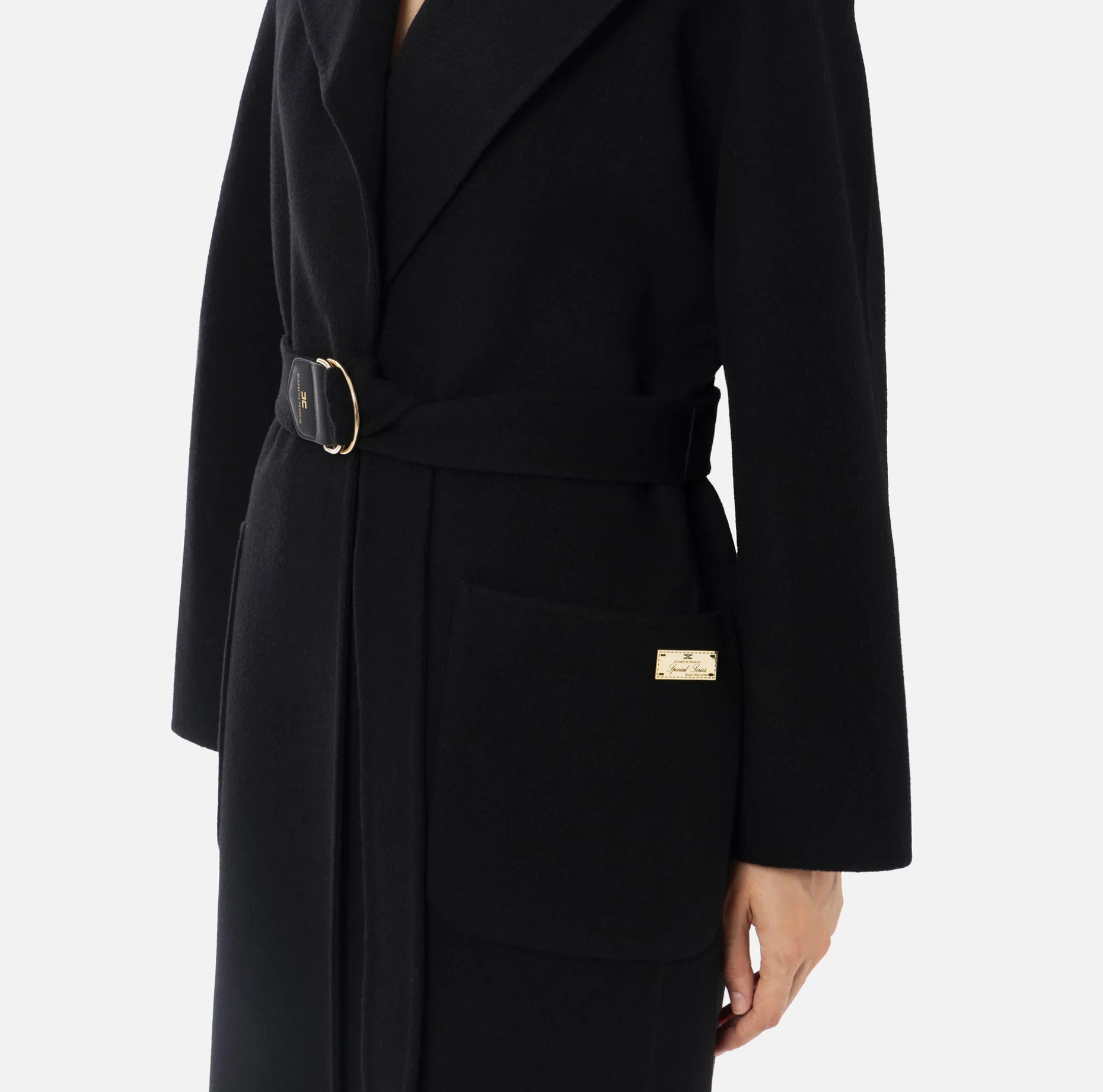 Elisabetta Franchi Coats And Jackets | Wool wrap coat