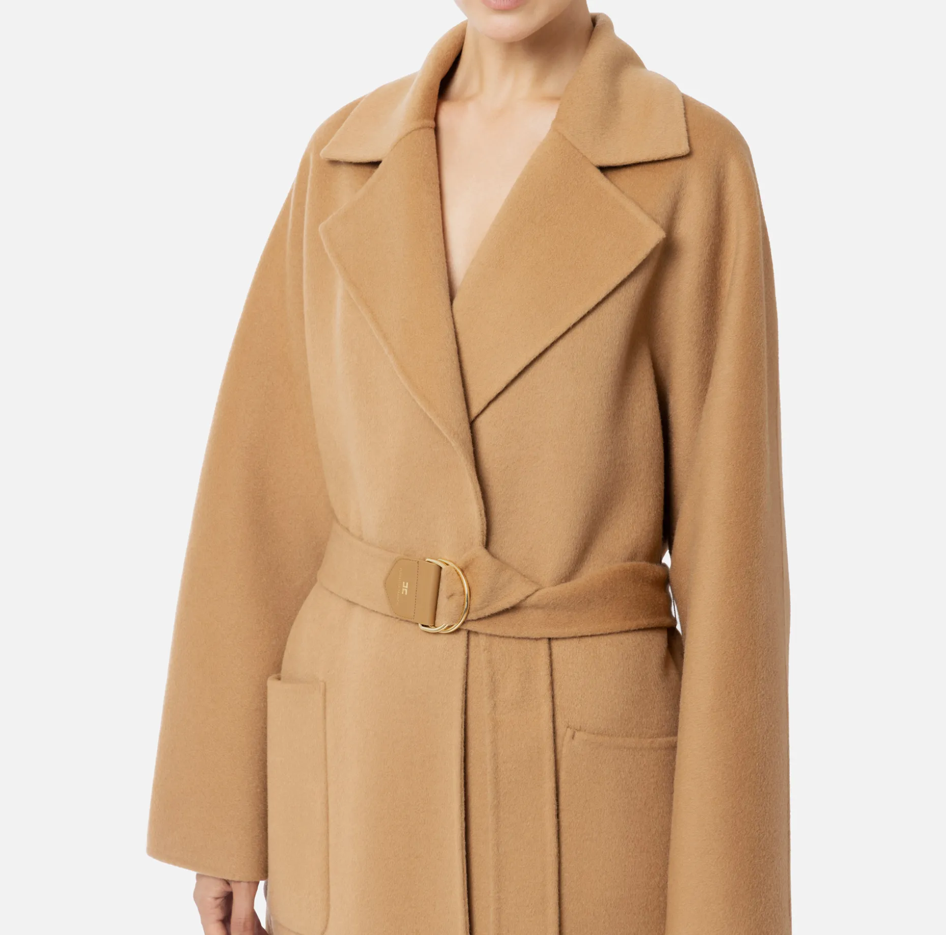 Elisabetta Franchi Coats And Jackets | Wool wrap coat